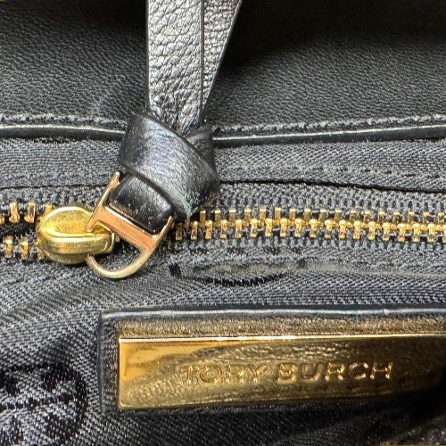 Tory Burch Black Faux Leather Fleming Crossbody Bag