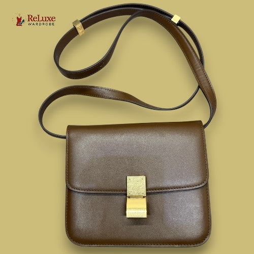 Céline Celine Brown Teen Classic Box Dark brown