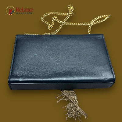 Saint Laurent Matte Black Leather Kate Tassel Wallet On Chain