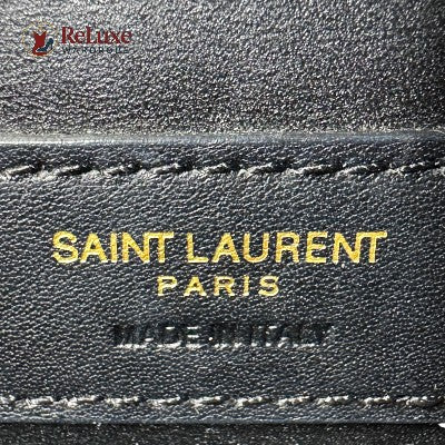 Saint Laurent Matte Black Leather Kate Tassel Wallet On Chain