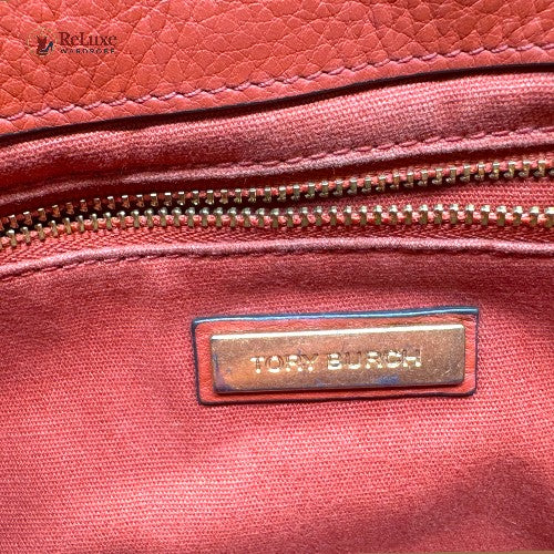 Tory Burch Orange Leather Chelsea Crossbody Bag