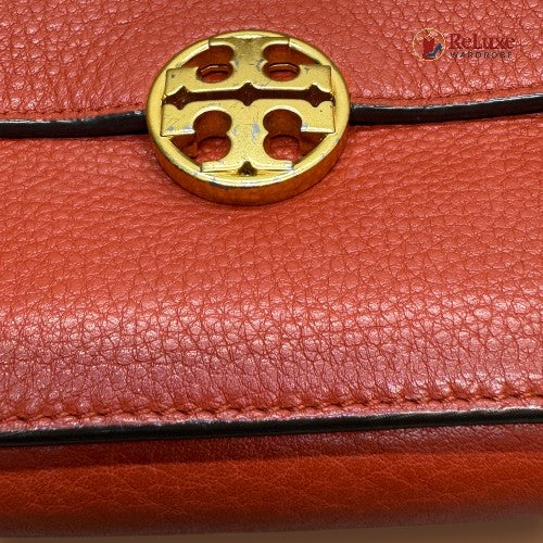 Tory Burch Orange Leather Chelsea Crossbody Bag