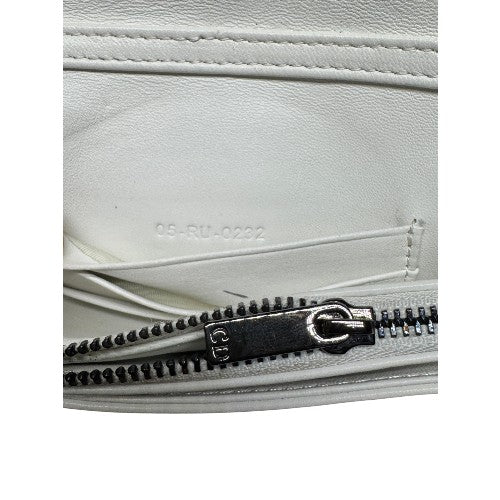 Dior White Small Lambskin Macrocannage Caro Bag