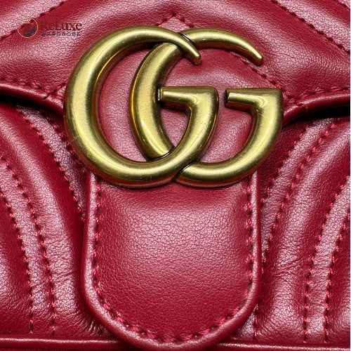 Gucci Red Leather Matrasse Mini Shoulder Bag