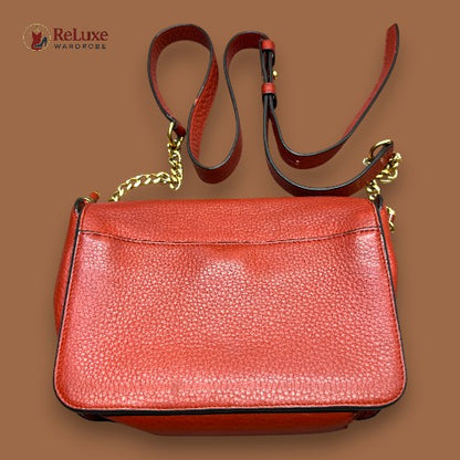 Tory Burch Orange Leather Chelsea Crossbody Bag