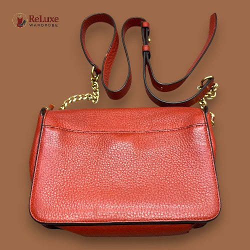 Tory Burch Orange Leather Chelsea Crossbody Bag