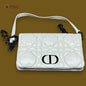 Dior White Small Lambskin Macrocannage Caro Bag