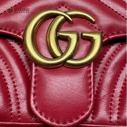 Gucci Red Leather Matrasse Mini Shoulder Bag