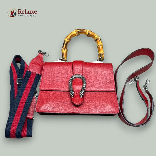 Gucci Leather Medium Dionysus Bamboo Top Handle